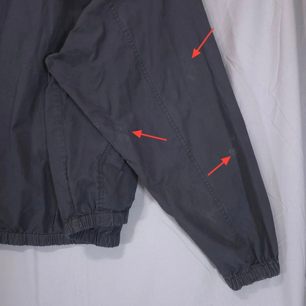 Vtg Polo Sport Ralph Lauren Mens Windbreaker Jacket L Black Red Hood 90s Hip Hop